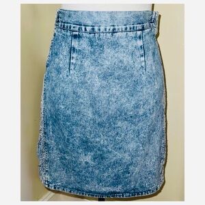 Vintage 90s Switch USA Acid Wash Denim Pencil Skirt, Jr Sz 9/10 (see meas)